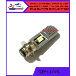 BOHLAM LED 12 MATA 2 WARNA KAKI 1 RX KING NEW JUPITER MIO VEGA MX NMAX AC DC KOMBINASI PUTIH KUNING