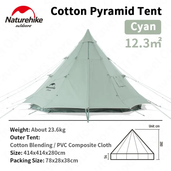Naturehike%20BRIGHTEN%20Series%2012.3%20Pyramid%20Tent%20Blended%20Cotton%20Bell%20Camping%20Glamping%20Tent%2012.3m%C2%B2%20Large%20Family%20Group%20Waterproof%20Outdoor%20Luxury%20Shelter%20for%205%20to%208%20Person%20Tipi%20Tepee%20Nature%20Hike%2012%20-%20Image%209