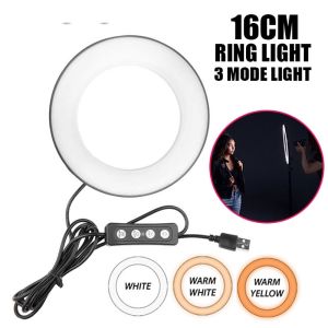 Portable Light Weight 3110 Tripod 360 Degree Stand Mount With 6 Inch Selfie Ring Light with Cell Phone Holder Adjustable Dimmable Ring Light Tripod