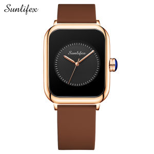 Sunlifex Jam Tangan Wanita Terbaru Asli Sederhana Anggun Mode Tali Silikon Jam Tangan Cewek 9416