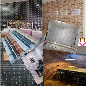 45cm x 10m Brick Wall Paper - White Brick Wallpaper 2D Batu Bata - Waterproof Wall Decor - Peel and Stick - Removable - Suitable for All Flat and Smooth Surfaces - 1 Roll (45cm x 1000cm) - Covers up to 4.5m2 - Thickness 0.1mm