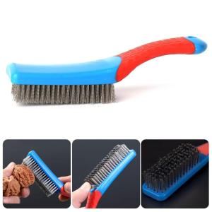 Độ bền cao hiệu quả tay cầm Silicone bàn chải dây thép thích hợp cho hiệu quả làm sạch của bếp lò & BBQ grills