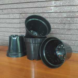 POT JT-PLAST 12 HITAM POLOS/POT BUNGA/POT PLASTIK/POT MURAH