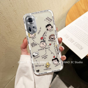 Ins Style Casing OPPO Reno11 Pro Reno 11 Pro A59 5G New Cute Cartoon Snoopy Charlie Couple Phone Case Silicone Transparent Soft Back Cover 2024