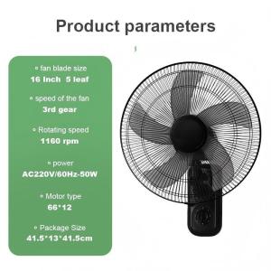 Panasonlc Wall fan 16 inch home strong wind wall fan with cable control shaking electric fan Buy 1 Take 1