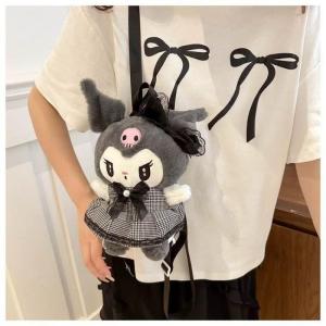 Christmas Gift Halloween Sanrio My Melody Flannel Lolita Female Backpack Kawaii Kuromi Cartoon Cute Student Doll Bag Fashion School Supplies Backpack New