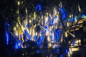 Lễ kỷ niệm năm mới Đèn LED mưa sao băng cắm điện 3.5M 220V 8 bóng chống nước dùng trang trí sinh nhật tiệc đám cưới lễ kỷ niệm ngoài trời