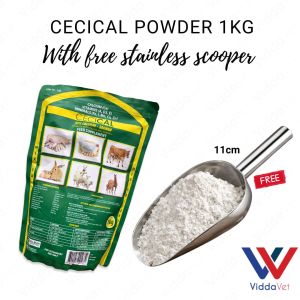 Cecical Powder 1kg Calcium Supplement for Pigs Poultry w/ FREE 11cm Feed Scoop Bone Growth Lactation