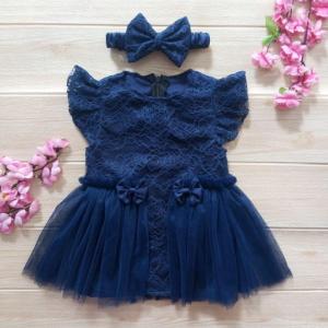 [New Item Promo] PREMIUM Baby Girls Dream Party Dress | Princess Lace Baby Dress + Bow Headband | Birthday Dress Set