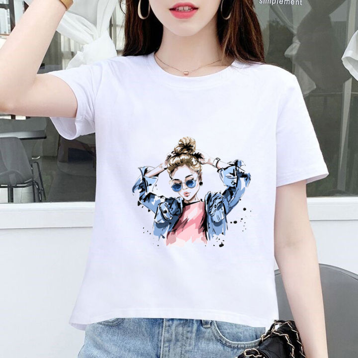 Tshirt For Women Printed Top Fashion Shirt For Women Round Neck