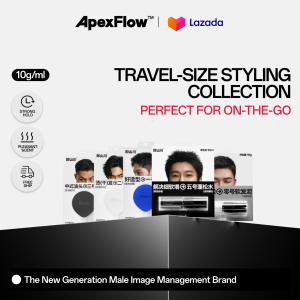 ApexFlow Men Travel Kit 10g Each | Portable Travel Size Styling Set No.0 Cream + 1 Clay + 2 Wax + 3 Pomade All Hair Types Trial Set