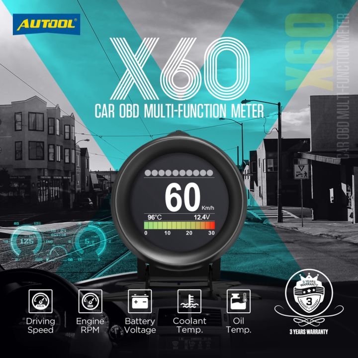 AUTOOL X60 OBD2 Car Digital Speedmeter Meter OBD Onboard Computer Car