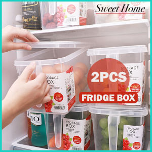 [Sweet Home ] [2pcs]Food Grade Fridge Storage Box Kitchen Food Container Space-saving Organizer 5L Storage Space/Dust-proof Lid/Portable Handle Ship