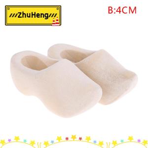 zhuheng 1 đôi giày gỗ thu nhỏ Nhà búp bê 1/12 Mô hình mô phỏng Phụ kiện tự làm