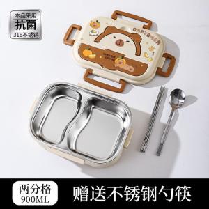 LUNCH BOX VIRAL CUTE CAPYBARA STAINLESS 316 / KOTAK MAKAN SEKAT TAHAN PANAS DAN ANTI TUMPAH / TEMPAT MAKAN BEKAL ANAK SEKOLAH