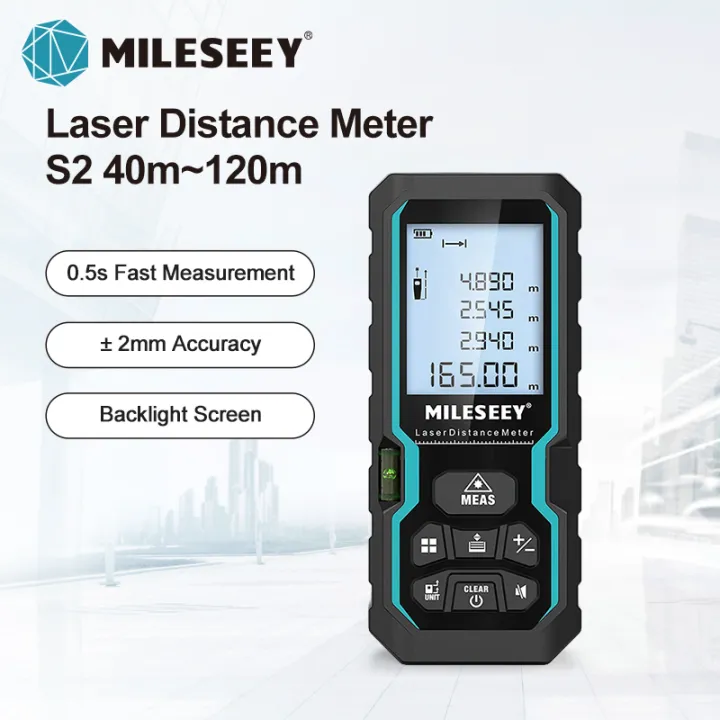 Mileseey Laser Distance Meter S6 40m-120m Laser Rangefinder with One ...