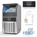 Lecon ice maker  Commercial Ice Maker Machine, Auto Makes 50KG/24 Hrs Cube Ice, With 45KG Ice Storage Capacity.Stainless Steel Under Counter Ice Machine Ideal for Coffee Shop, Bars, Home and Restaurant. 