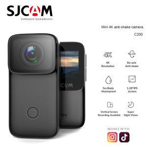 SJCAM C200 1.28”IPS Screen Mini Thumb Camera 4K 60FPS H.264 IMX335 16MP 2.4GHz WiFi 40M Waterproof Action Six-axis Anti-shake Sports DV action camera for motorcycle