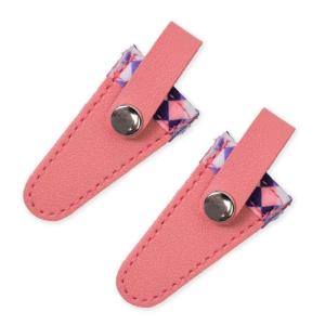 2 Pcs Scissor Tip Covers PU Leather Scissor Sheath Color Lattice Embroidery Scissors Safety Cover Protector