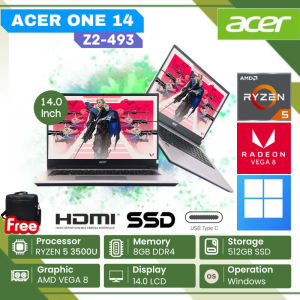 Laptop Acer Aspire One 14 Z2-493 Ryzen 5 3500U 8GB 512GBSSD Amd Vega 8 14.0 Windows + Office  Baru Bergaransi Free Tas Exlusive