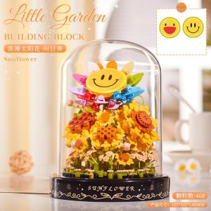 Cherry Blossom Tree House Building Blocks Flower with Music Box Assembled Toys DIY Desktop Ornaments