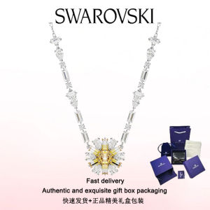 ♈Swarovski♈ Stylish Womens Jewelry The New S925 Sterling silver flower yellow crystal gemstone Idyllia necklace Valentines Day gifts birthday gifts Free genuine gift box