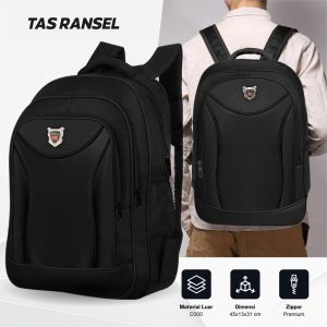 Tas Ransel Pria Backpack Laptop Tas Punggung Polos Multifungsi Untuk kegiatan Sehari-hari Gratis Raincover - PG 36