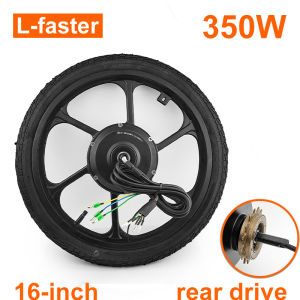 16 Inch 24V 36V 48V 350W Rear Wheel Electric Scooter Small Bike Bicycle Brushless Gear Hub Motor