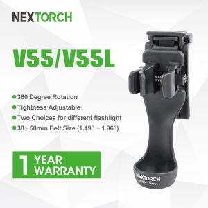 NEXTORCH Tactical Flashlight Holster Handheld Flashlight Holder Pouch with 360 Degree Rotation V55 (21-31mm Head Diameter 19-23mm Barrel Diameter Flashlight)