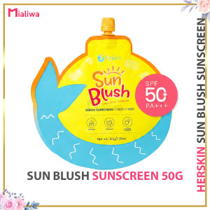 B1T1 HerSkin Sun Blush Serum Sunscreen SPF50 Make Up Primer Sun Protection Whitening Exfoliating Moisturizing Sunshield Sunblock Face Body Moisturizer Beauty Skin Care Zinc Glycerin Blemishes Pekas Melasma Wrinkles Dark Spots Facial Cream For Men & Women