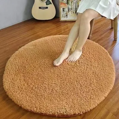 SIM พรม พรมทรงกลม ขนาด 60 cm พรมกลม พรมปูพื้น กันลื่น ตกแต่งบ้าน พรมปูห้องนอน ห้องนั่งเล่น พรมทรงกลมนุ่ม พรมปูพื้นทรงกลม