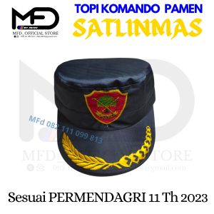 MFD Bisa COD Topi Komando SATLINMAS TERBARU WARNA ABU TUA Topi LINMAS Komando Terbaru Permendagri 11 tahun 2023 Topi lapangan LINMAS KOMANDO PAMEN LINMAS