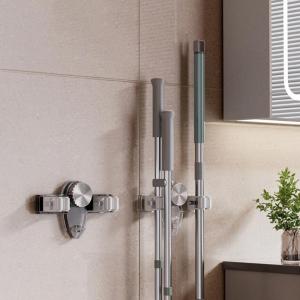 2Pcs Wall Mounted Mop and Broom Holder Convenient Broom And Mop Rack Storage Organizers For Garage And Home Garden Use