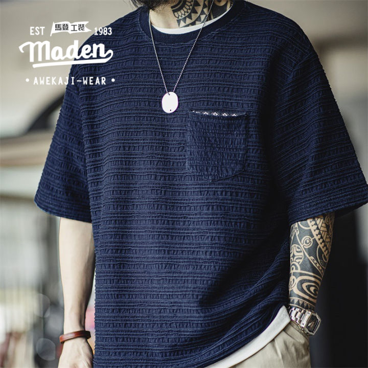 Maden Áo thun họa tiết sóng dệt kim cổ điển cho quý ông mới mùa hè 2025 ...