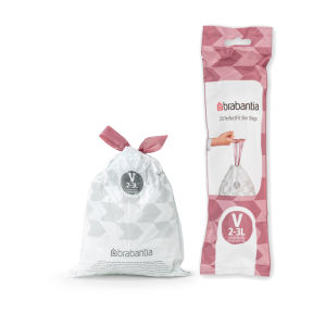 Brabantia ถุงขยะ สำหรับถังขยะขนาด 3ลิตร  จำนวน 3 แพ็ค(60ใบ)Perfect Fit Bags Code V 3 Litre for Pedal Bin 3L New Icon 3 Rolls 60 Bags