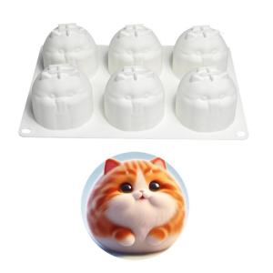 Cute Cats Dessert Silicone Molds Portable Silicone Cats Molds for Easy Demold Chocolates and Squeeze Toy Charm