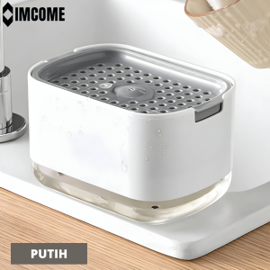 IMCOME Dispenser Tempat Sabun Cuci Piring Wadah Wastafel Sabun Cuci Piring dan Spons Dapur 3 IN 1