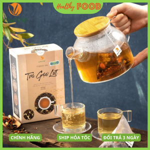 Trà gạo lứt Quê Việt thanh lọc gan giải độc cơ thể nguyên liệu tự nhiên an toàn Hộp 20 gói 600gr