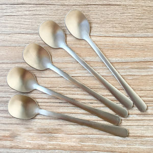 Ginca Korean Style Stainless Steel Seasoning Spoon Round Thickened Mixing Spoon Coffee Tea Dessert Spoons Mixing Spoon Tableware