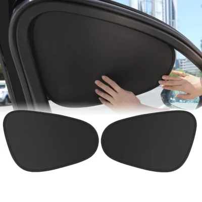 OKDEALS 2/4PCS 4-Layer Car Window Shade Anti-Glare Static Cling Self-priming Privacy Curtain Durable Folds Small Car Sunshade Cover For Car