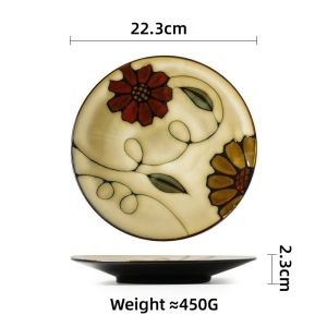 OMK Japanese Style Ceramic Dinner Plate