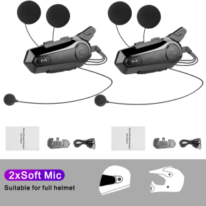 2pc E1/X1 Plus Motorcycle Helmet intercom System Bluetooth Headset 1000M for 2 Riders Wireless Waterproof Interphone intercom