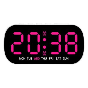 YOYO CHARMING Temperature Display Digital Alarm Clock Large Display 5 Levels Brightness Electronic Alarm Clock Modern Two Sets Alarms Table Clock Date Display