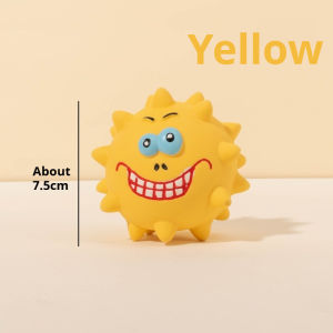 Latex Squeaky Dog Ball Toy – Dental Chew Teeth Cleaning & Interactive Play