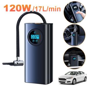 【Chinatera】 Electric Tire Pump Rechargeable LCD Display Tire Inflator 1500mAh Small Air Pump