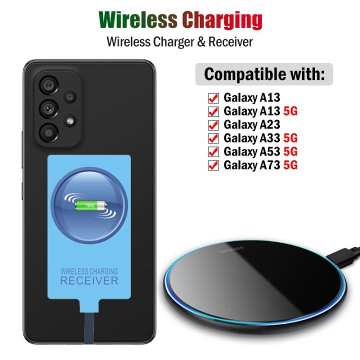 USB TypeC Connector Qi Wireless Charger & Receiver For Galaxy A13 A23