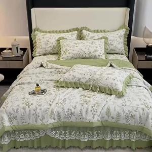 A Khăn Trải Giường Hai Lớp Vải Cotton Và Vải Lanh Chăn Bốn Mảnh Mùa Hè Có Thể Giặt Bằng Máy Mùa Hè Điều Hòa Không Khí Mỏng Chăn Quà Tặng Bán Buôn