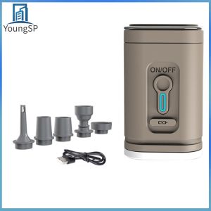 [Fast Delivery] Camping Light Electric Air Pump 1200mAh Wireless Inflator Pump 4000Pa Mini Air Pump USB Rechargeable 3 Lighting Modes for Inflatable Cushions Air Beds