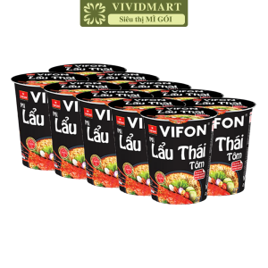 [SET 10 LY] - VIFON - Mì ly Vifon 4 vị: Bò Gà Lẩu Thái Tomyum Lẩu Thái Tôm Mì ly ăn liền Vifon Mì Vifon ly (60g/ly)