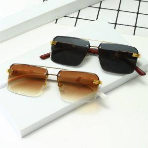 Rimless Sunglasses Rectangle Fashion Popular Women Men Shades Small Square Sun Glasses For Female male Summer Traveling Oculos